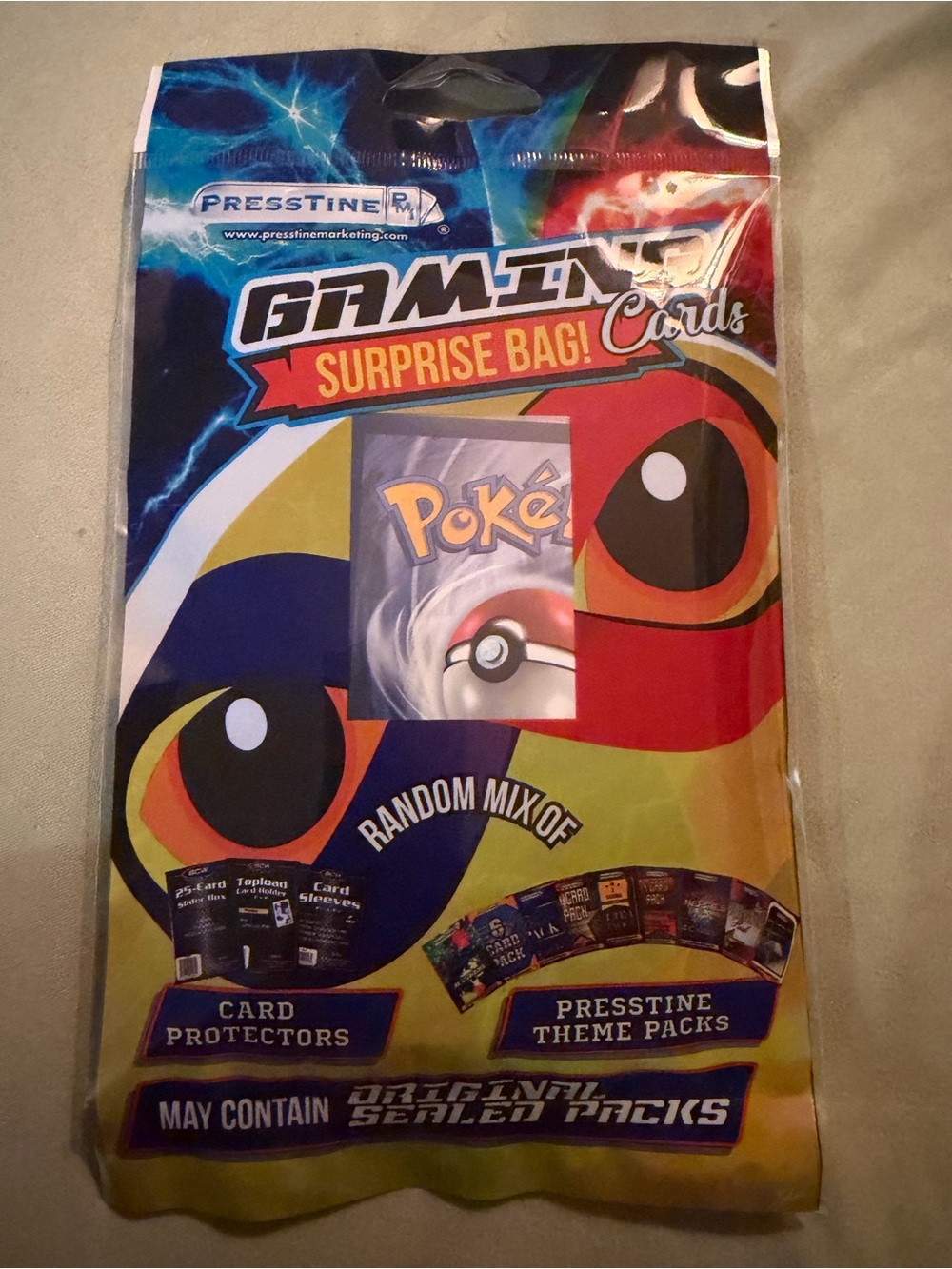Presstine Surprise Bag Gaming Cards - Blue/Red/Yellow